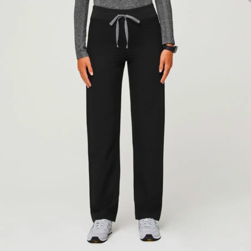 Figs Black Straight Leg Pants